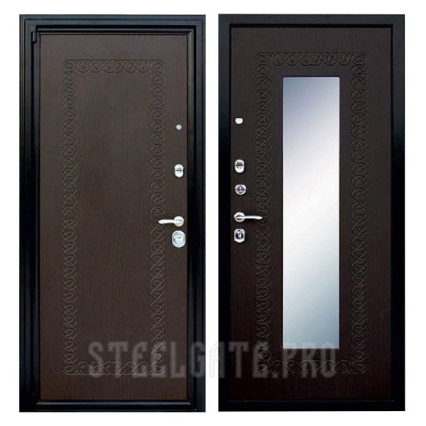 Входная дверь MZ-002: МДФ панели с зеркалом внутри Дверь MZ-002